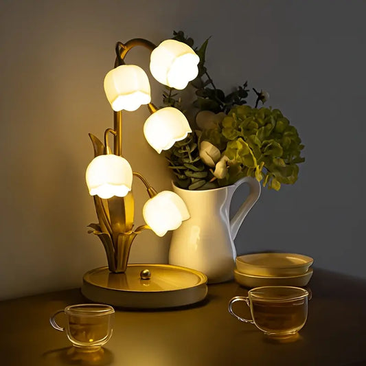 USB-Powered Suzuran Flower Table Lamp