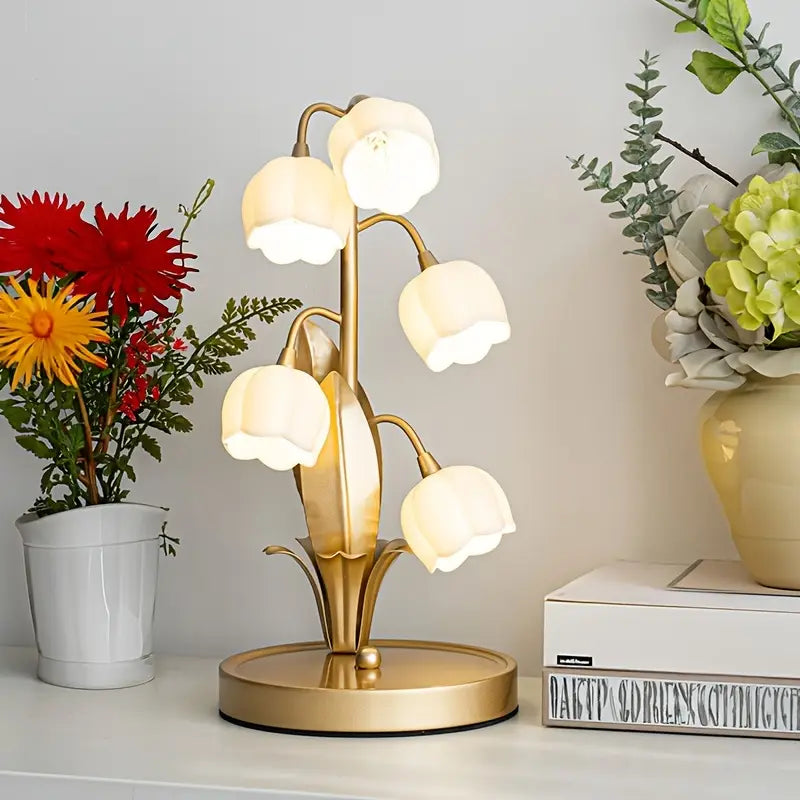 USB-Powered Suzuran Flower Table Lamp