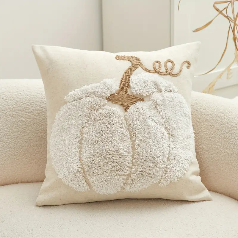 Pumpkin Embroidery Pillow Cover