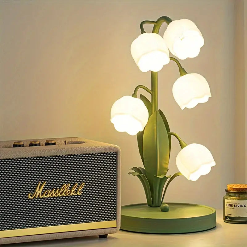 USB-Powered Suzuran Flower Table Lamp